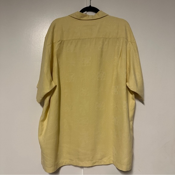 Tommy Bahama Silk Short Sleeve Hawaiian Yellow Button Down Shirt Size XL - Picture 7 of 7